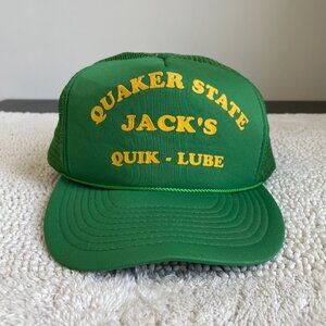 Vintage Quaker State Quik Lube Mesh Snapback Trucker Rope Hat OSFA Workwear